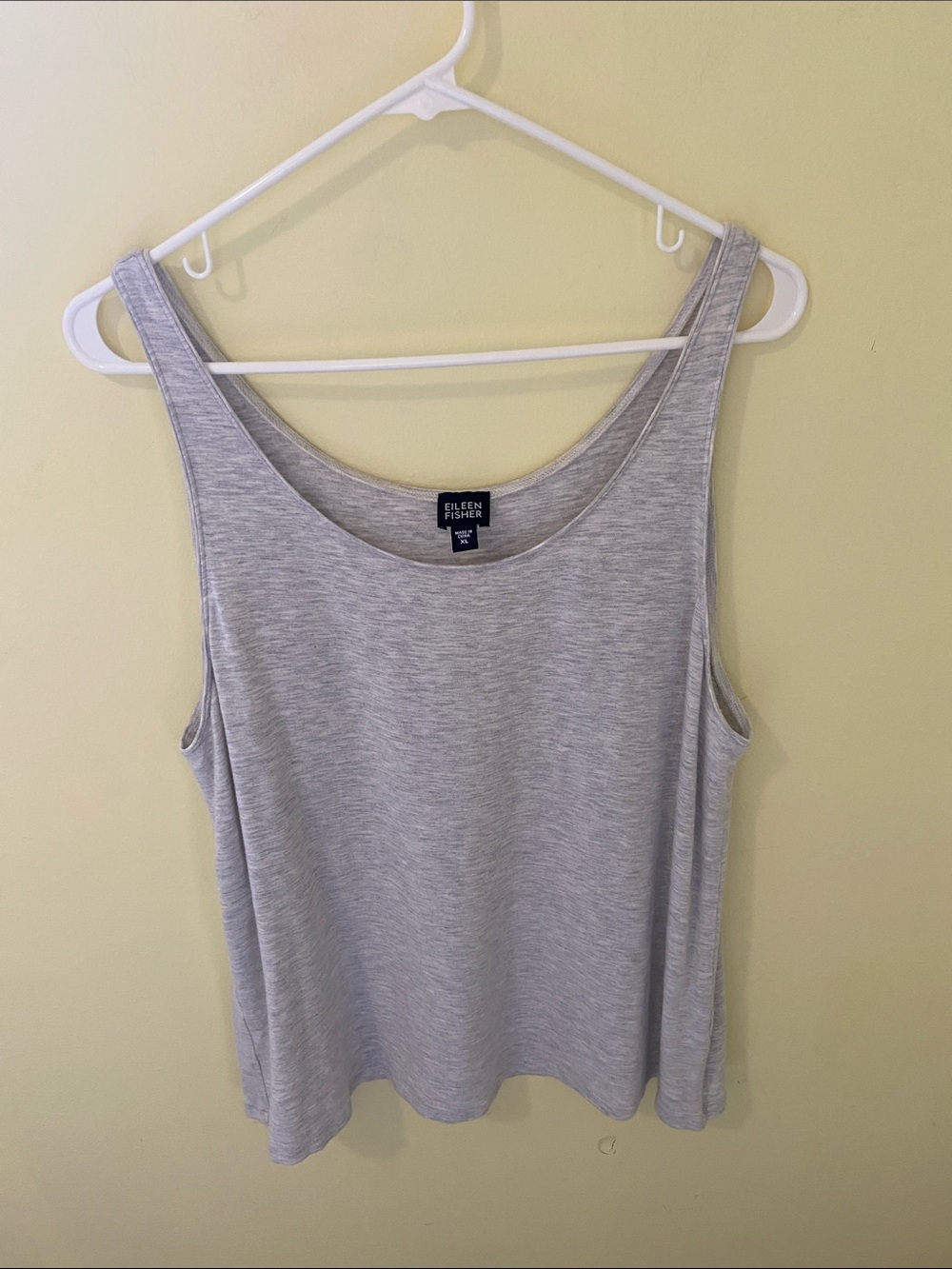 Eileen Fisher Light Heather Gray Scoop Neck Tank